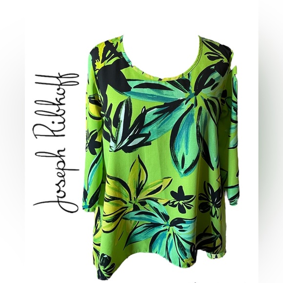 Joseph Ribkoff Tops - Joseph Ribkoff Tropical Green Tunic